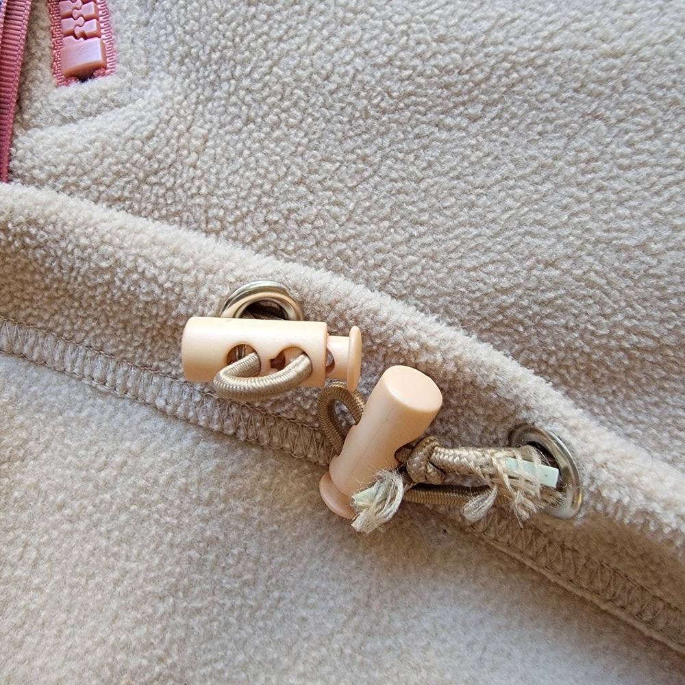 PRIX Fleece Quarter Zip Pullover Sweatshirt Crop Tan Women's Small - Picture 7 of 7